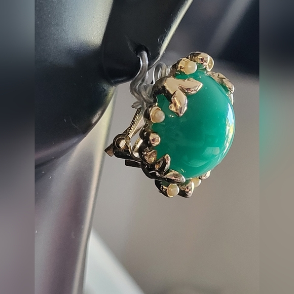 Gorgeous green moonstone earrings - Picture 3 of 11